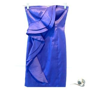 Purple strapless ruffle dress
